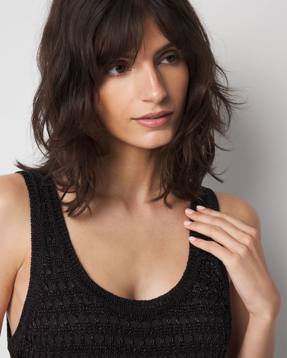 Crocheted Lurex Tank Dress | White House Black Market